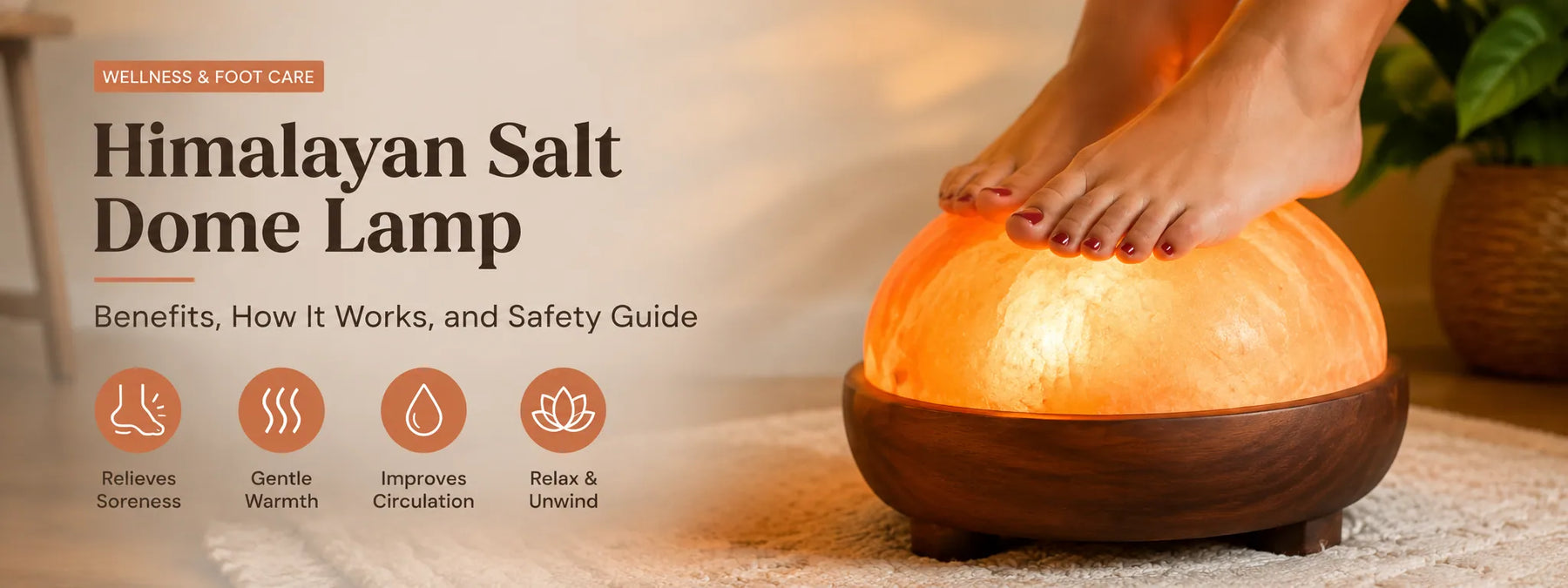 Himalayan salt dome lamp for feet detoxification - Himalayan Salterz 