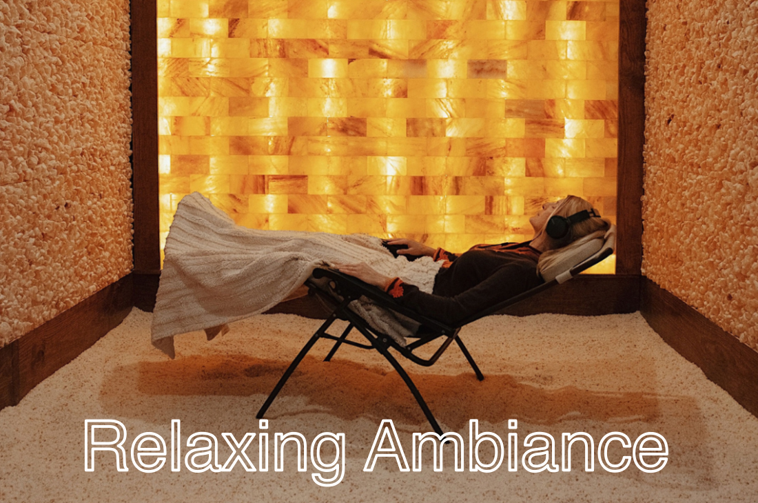 relaxing ambiance with salt bricks