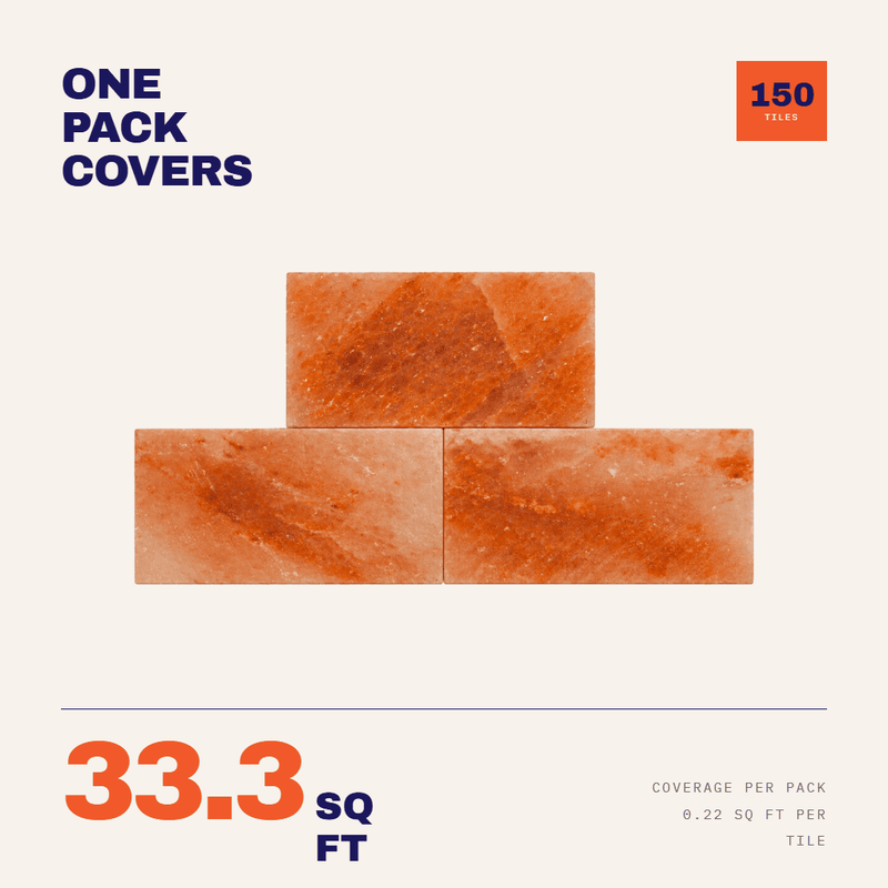 Himalayan Salt Tiles 8" x 4" x 1" - Pack 150