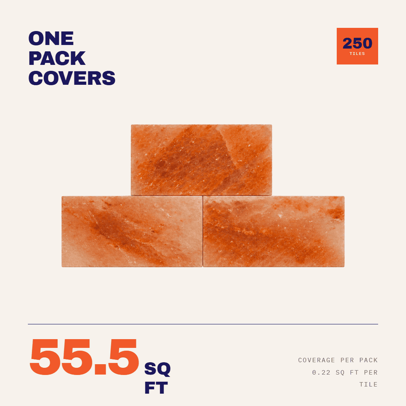 Himalayan Salt Tiles 8" x 4" x 1" - Pack 250