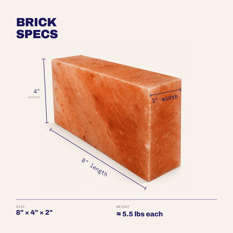 Himalayan Salt Bricks 8" x 4" x 2" - Pack 200