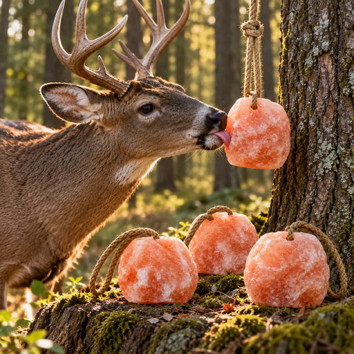 deer is licking salt block which is very small up to 1-2 lbs