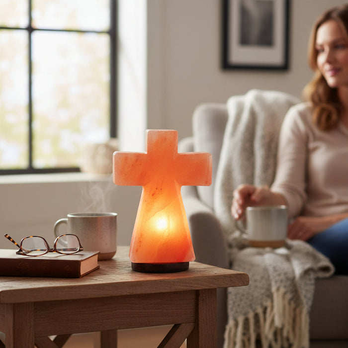 Himalayan Cross Salt Lamp lifestyle - Himalayan Salterz