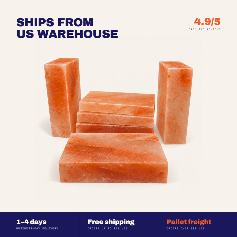 Himalayan Salt Bricks 8" x 4" x 2" - Pack 200