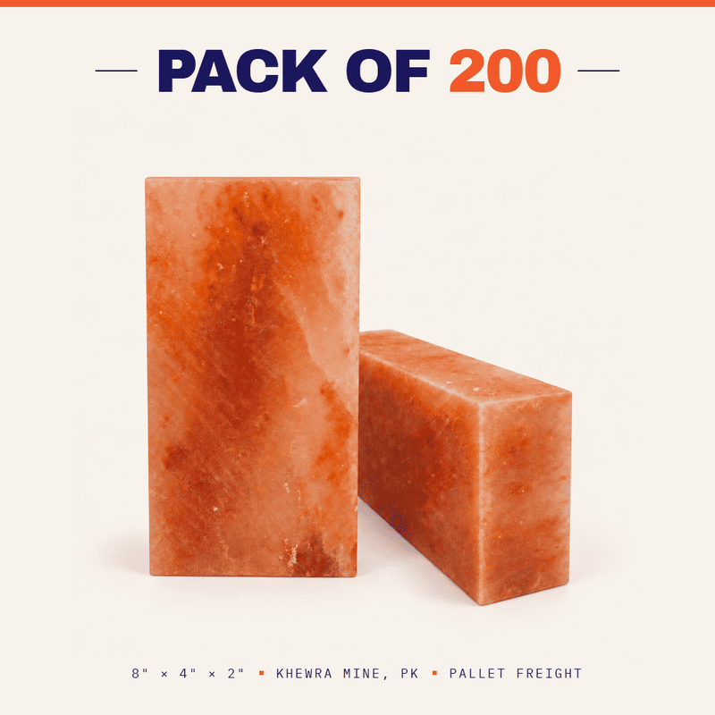 Himalayan Salt Bricks 8" x 4" x 2" - Pack 200
