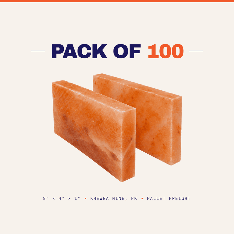 Himalayan Salt Tiles 8" x 4" x 1" - Pack 100