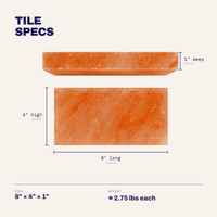 Himalayan Salt Tiles For Wall 8" x 4" x 1" - Wholesale Prices