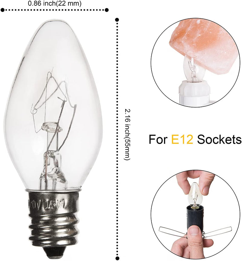Salt Lamp Light Bulbs 15 Watt Pack of 6